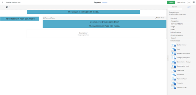 Payment page layout screenshot